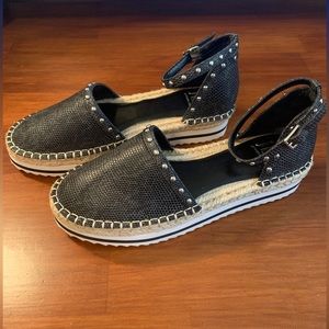 JLO Jennifer Lopez Lisly Platform Ankle Strap Sandal, Women's Size 7.5 Black